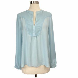 HD in PARIS Blue Long sleeve V-Neck Blouse Top 10